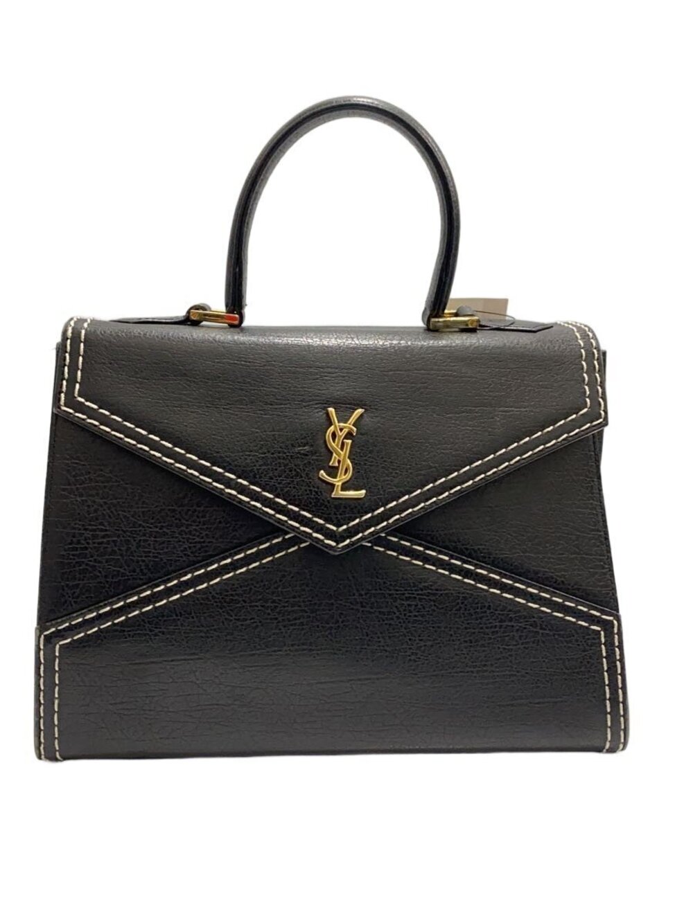Saint Laurent Yves Kelly handbag Cassandra Leather Black